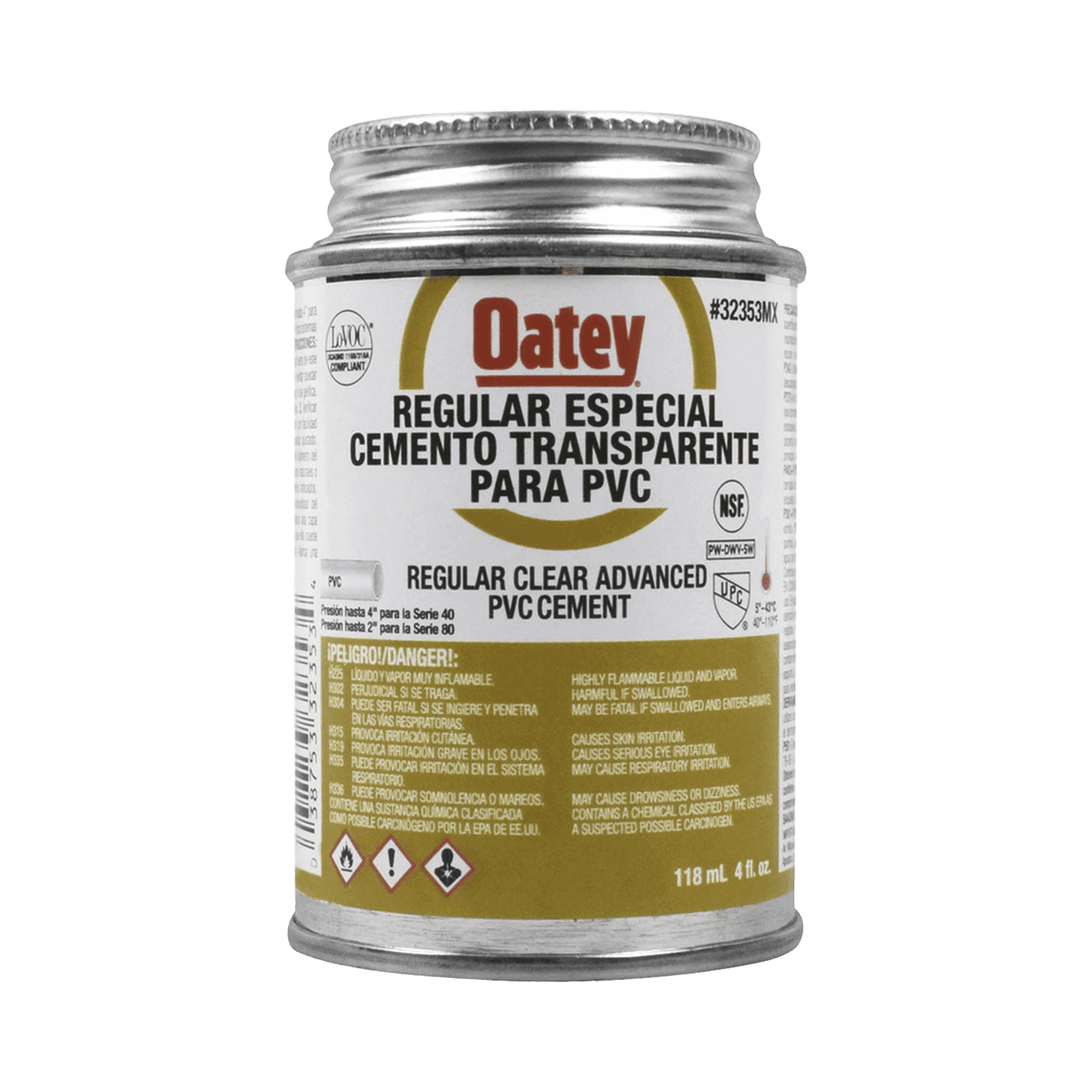 Cemento Claro de 118 ml para Tubo Conduit PVC Pesado. ATUP4PE - AMANCO-WAVIN