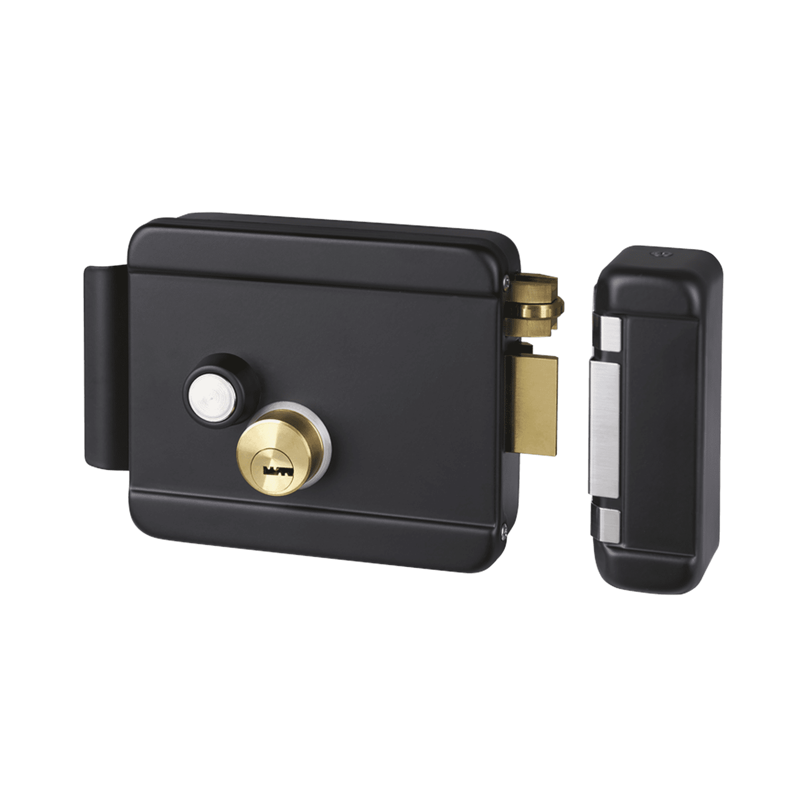 Cerradura Eléctrica con Botón de Salida / Incluye Llave  / Exterior / Derecha / Color Negro BL-ACCESSRIMB - AccessPRO