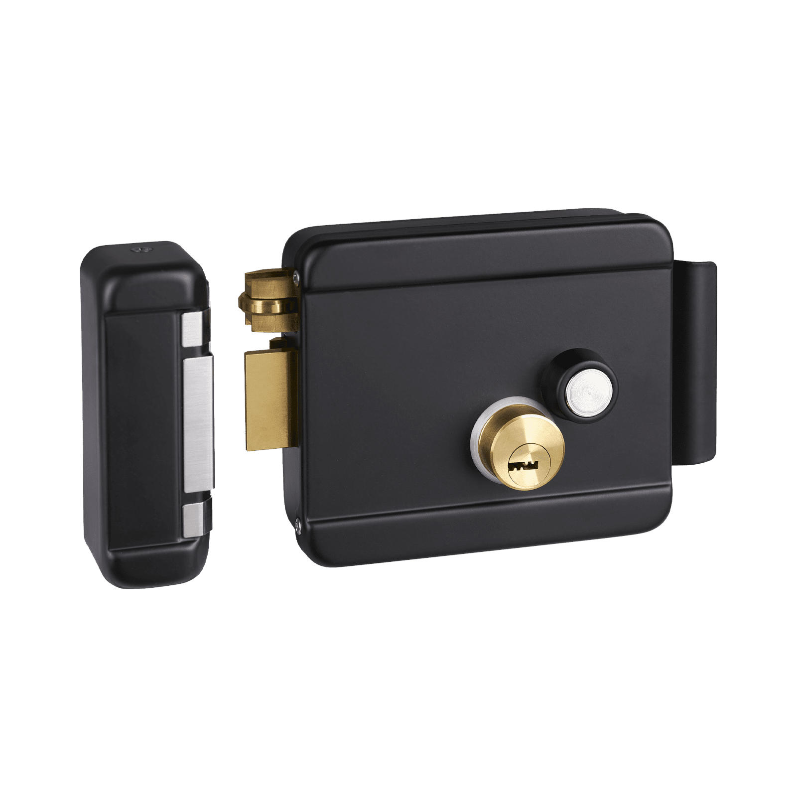 Cerradura Eléctrica con Botón de Salida / Incluye Llave  / Exterior / Izquierda / Color Negro BL-ACCESSRIMBL - AccessPRO