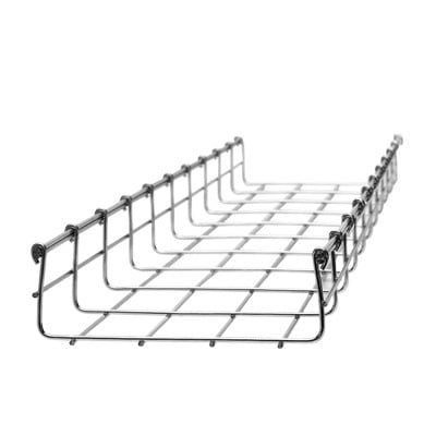 Charola Tipo Malla 66/150 mm, Acabado Electro Zinc, Hasta 158 Cables Cat6, Tramo de 3 Metros MG-50-432EZ - CHAROFIL