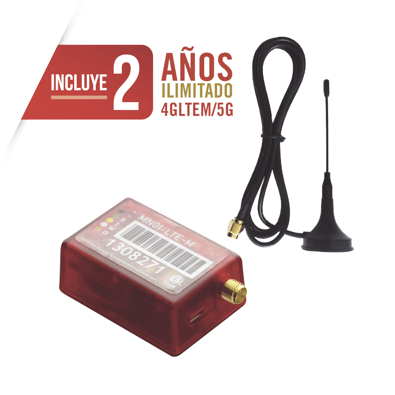 Comunicador LTE 5G Dual SIM / INCLUYE 2 AÑOS 4G/5G sin Limites / ÚNICO Programación Remota DSC/HONEYWELL / Cero Configuración / Compatible Honeywell/DSC/CROW/PIMA MN01-LTE-M - M2M SERVICES