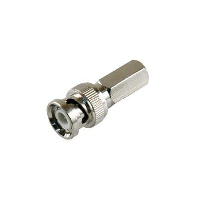 Conector BNC Macho de Ensamble Roscable (Hex.) en Sentido de las Manecillas de Reloj para Cable Coaxial RG-59/U, Níquel/ Oro/ Delrin. TT-RG-92 - EPCOM TITANIUM