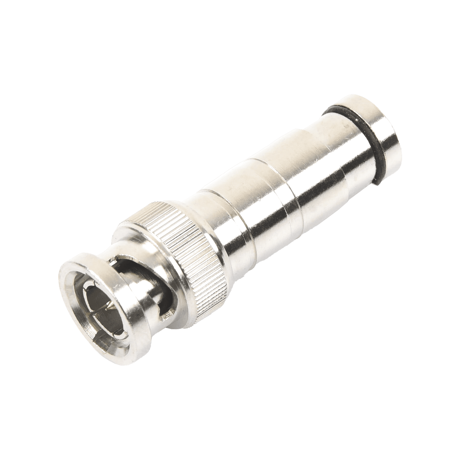 Conector BNC Macho en 75 Ohm, de Compresión Axial para Cable Coaxial RG-59/U, Níquel/ Oro/ Politetrafluoroetileno. TT-RG-16 - EPCOM TITANIUM