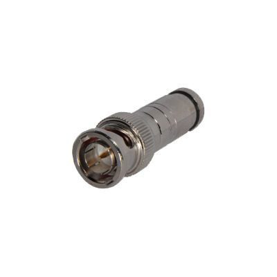Conector BNC macho de 75 Ohm, con base de resorte para montar a presión cable coaxial RG-59/ Níquel/ Oro/ Teflón. TT-RG-96 - EPCOM TITANIUM