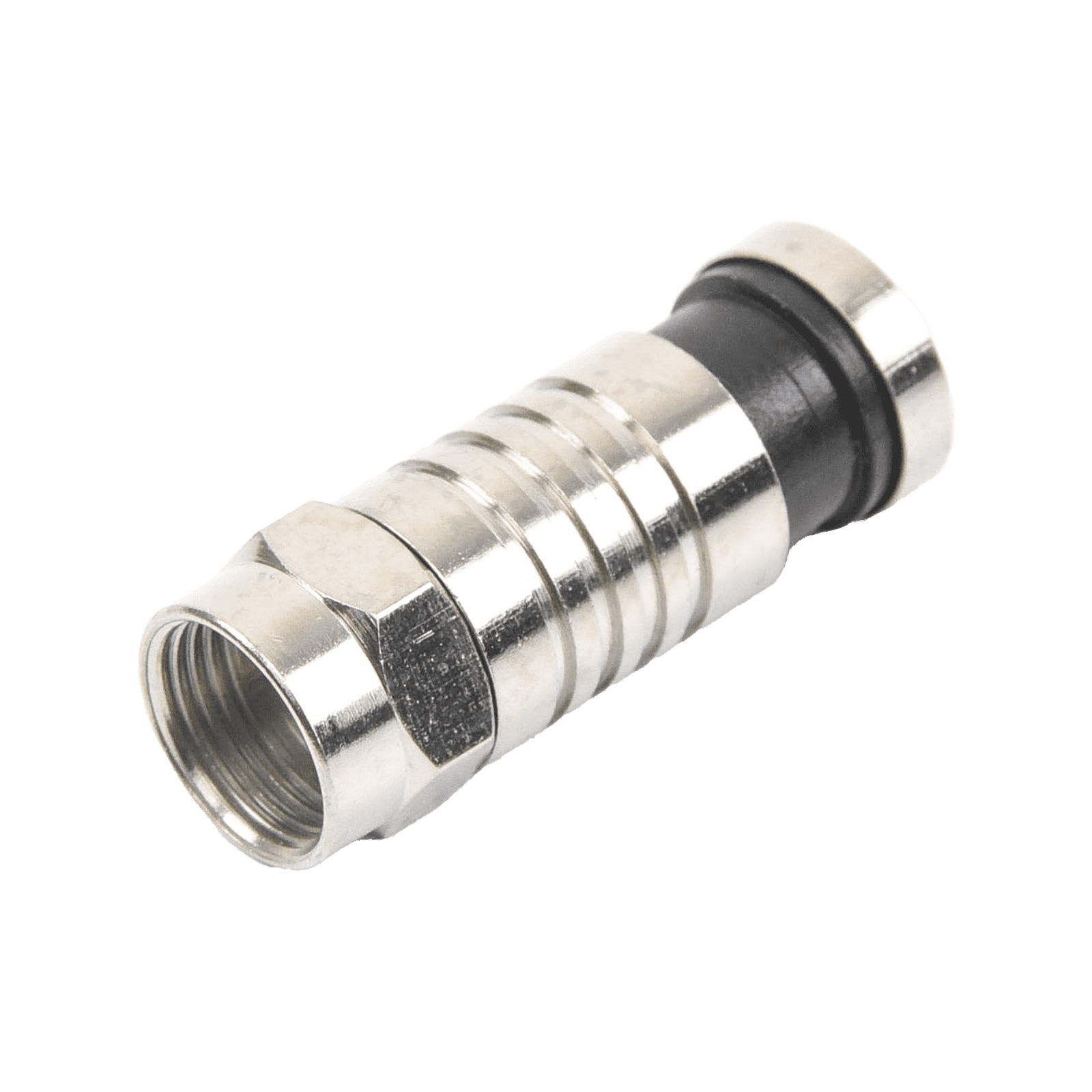 Conector F Macho de Compresión para cable RG-59, Cuerpo de Bronce Niquelado. TT-CON-509-RG59 - EPCOM TITANIUM