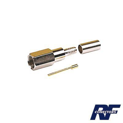 Conector FME Macho de anillo plegable para cable RG-58/U, Niquel/ Oro/ Teflón. RFE-6000-C - RF INDUSTRIES,LTD