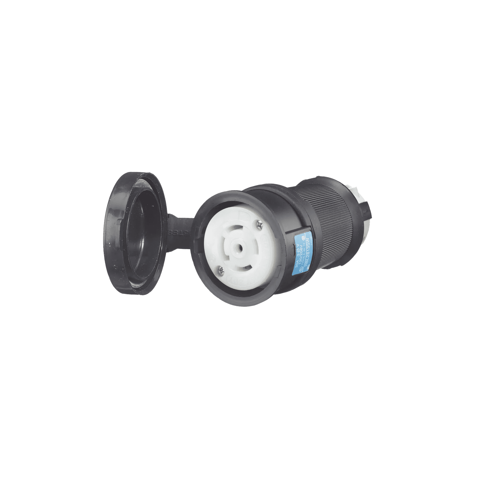 Conector Industrial con Bloqueo de Media Vuelta / 30 A 120/208 V CA / Nema L21-30R / 4 Polos 5 Hilos / Color Blanco y Negro / / Grado Industrial. HUB-HBL-2813 - HUBBELL