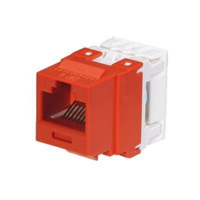 Conector Jack Estilo 110 (de Impacto), Tipo Keystone, Categoría 6, de 8 posiciones y 8 cables, Color Rojo NK688MRD - PANDUIT