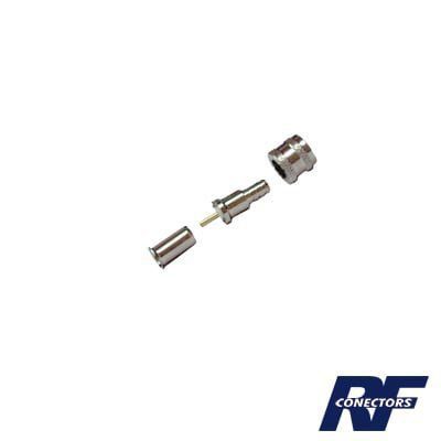 Conector Mini-UHF Macho, 50 Ohm de Anillo Plegable para  LMR-240, RG-8/X, 9258, Niquel/ Oro/ Delrin. RFU-600-1X - RF INDUSTRIES,LTD
