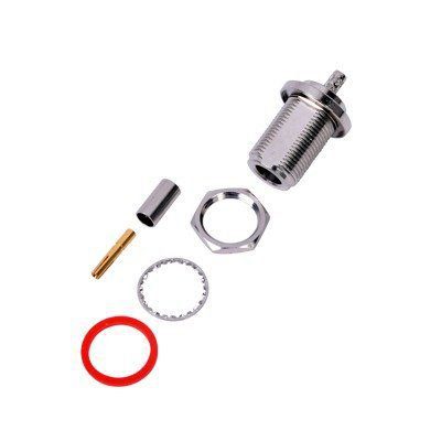 Conector N Hembra Hermético, montaje Frontal para panel en 2D Plano. RFN-1022-8C - RF INDUSTRIES,LTD