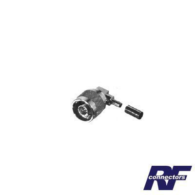 Conector N Macho en A/R de Anillo Plegable para Cables RG-58/U, RG-142/U, Niquel/ Oro/ Teflón. RFN-1009-C-03 - RF INDUSTRIES,LTD