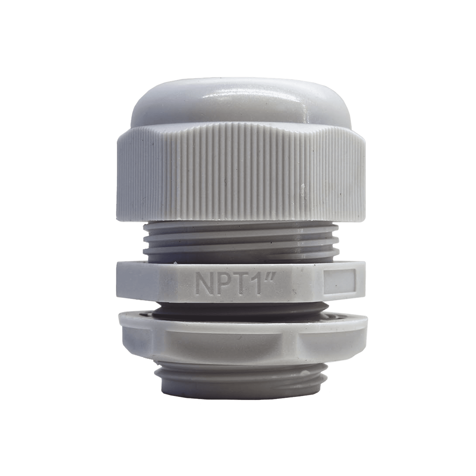 Conector Plástico Blanco Tipo Glándula para Rosca NPT 1″ TXG-PG-100N - TXPRO