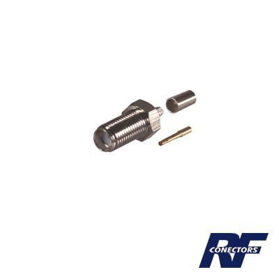 Conector SMA Hembra de Anillo Plegable para Cable RG-58/U, Niquel/ Oro / Teflón. RSA-3050-C - RF INDUSTRIES,LTD