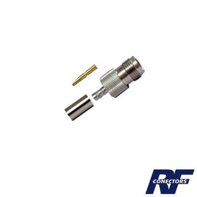 Conector TNC Hembra de Anillo Plegable para Cables RG-58/U, RG-142/U, Niquel /Oro /Delrin. RFT-1216-1 - RF INDUSTRIES,LTD