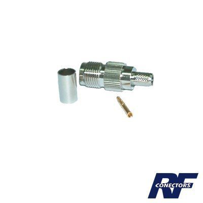 Conector TNC Hembra de Anillo Plegable para Cables RG-8/X, LMR-240, Grupo X, Níquel/ Oro/ Delrin. RFT-1217-X - RF INDUSTRIES,LTD