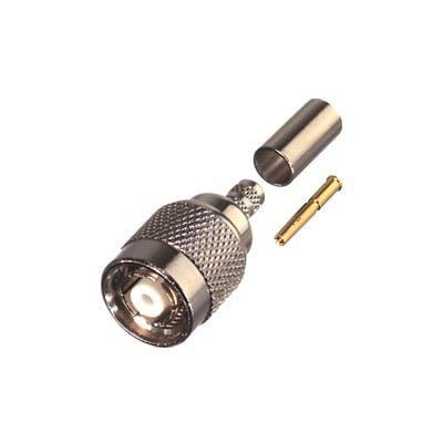 Conector TNC Macho Inverso de Anillo Plegable para Cables LMR-240, RG-8/X, Níquel/ Oro/ Teflón. RP-1202-X - RF INDUSTRIES,LTD