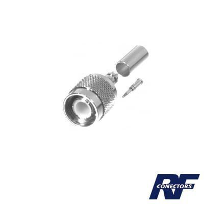 Conector TNC Macho de Anillo Plegable para Cables RG-58/U, RG-142/U, LMR-195, Níquel/ Oro/ Teflón. RFT-1202-2T - RF INDUSTRIES,LTD