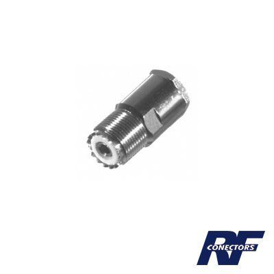 Conector UHF Hembra (SO-239) en Línea de Rosca para RG-8/U, 9913, LMR-400, Níquel/ Plata/ Teflón. RFU-520-I - RF INDUSTRIES,LTD