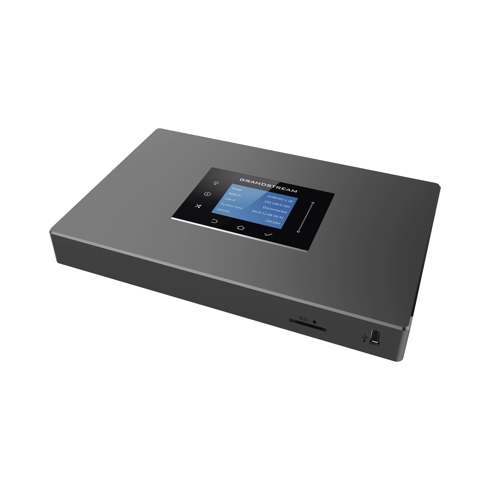 Conmutador IP-PBX para hasta 500 usuarios y 75 llamadas simultaneas, 1FXO, 1FXS,  para solución de comunicaciones unificadas y colaboración UCM-6301 - Grandstream