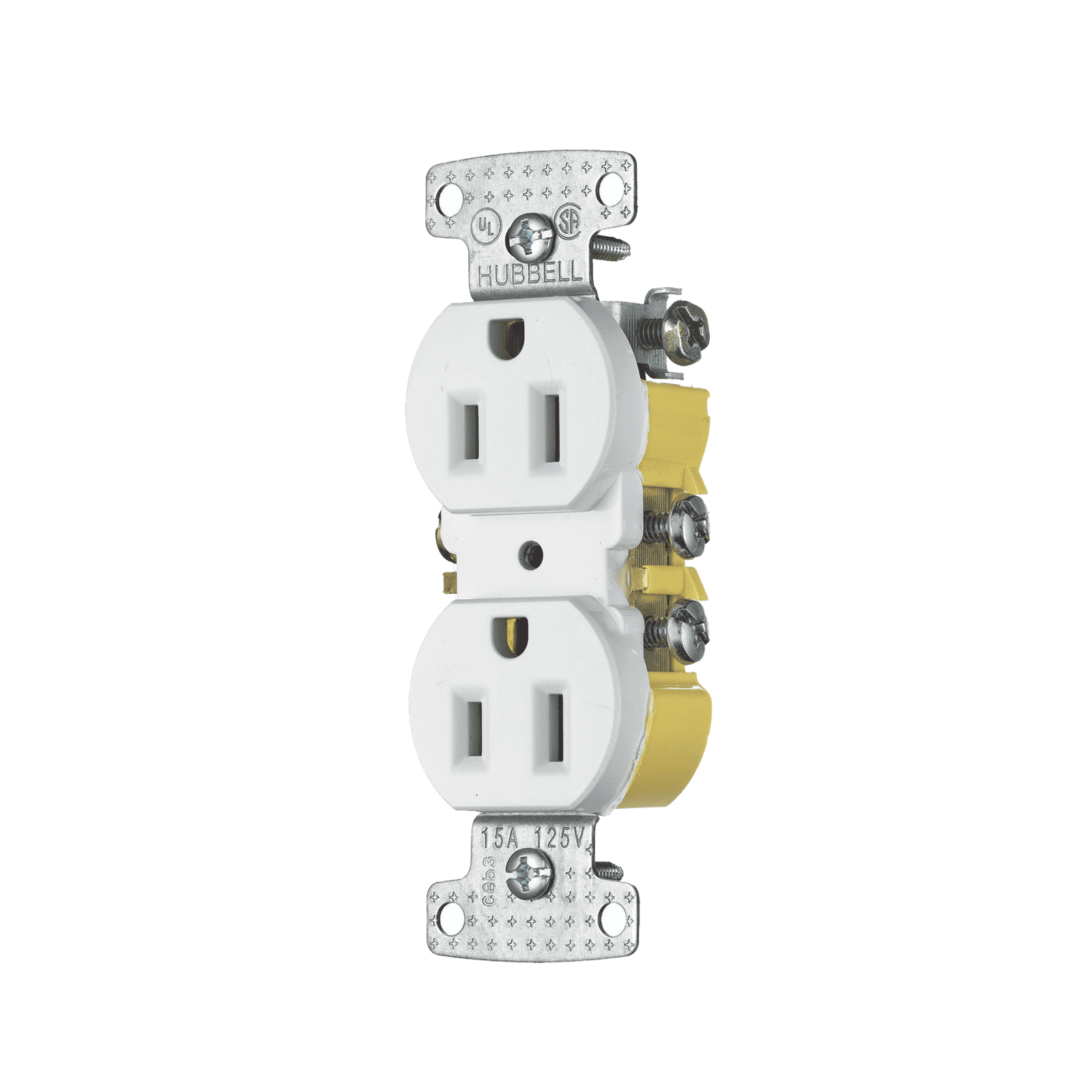Contacto Duplex 15A 125V/ 2 Polos 3 Hilos/ Nema 5-15R/ Color Blanco. HUB-RR15W - HUBBELL