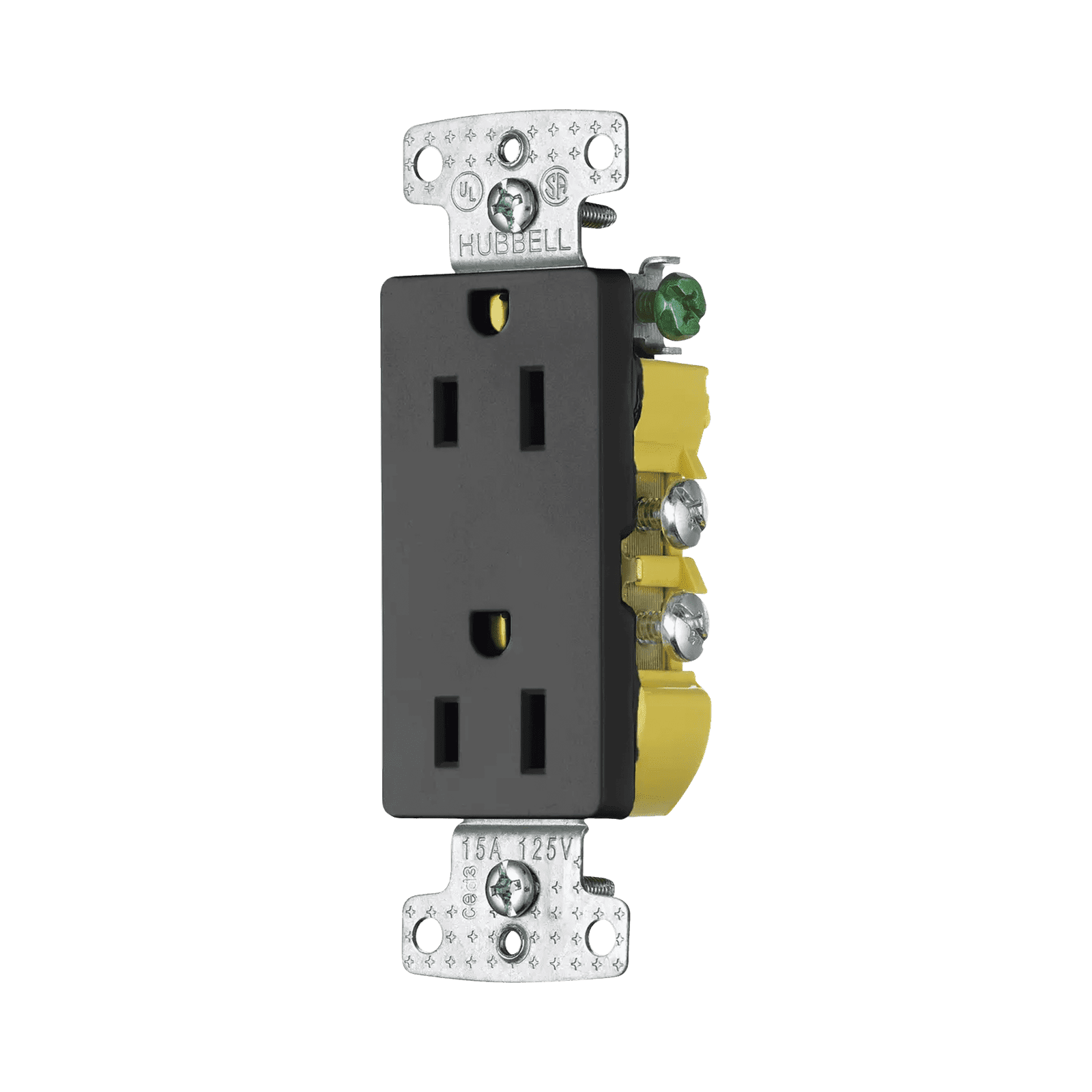 Contacto Duplex Decorador 15A 125V / 2 Polos 3 Hilos/ Nema5-15R / Color Negro. HUB-RRD-15BK - HUBBELL