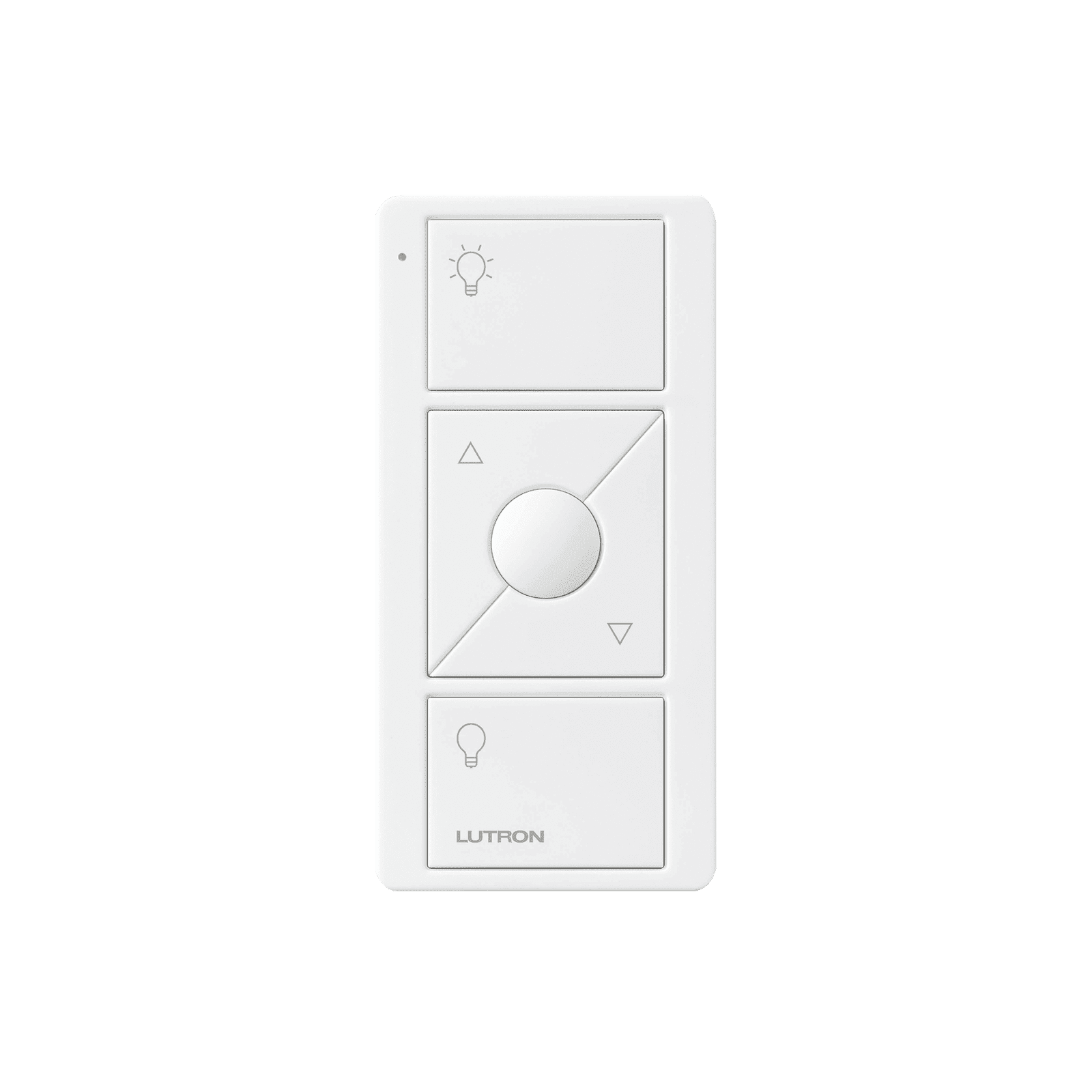 Control remoto PICO 3 botones encender/apagar, subir/bajar intensidad, color blanco, complemente con un atenuador Caseta, RA2, RadioRa2. PJ23BRLGWHL01 - LUTRON ELECTRONICS