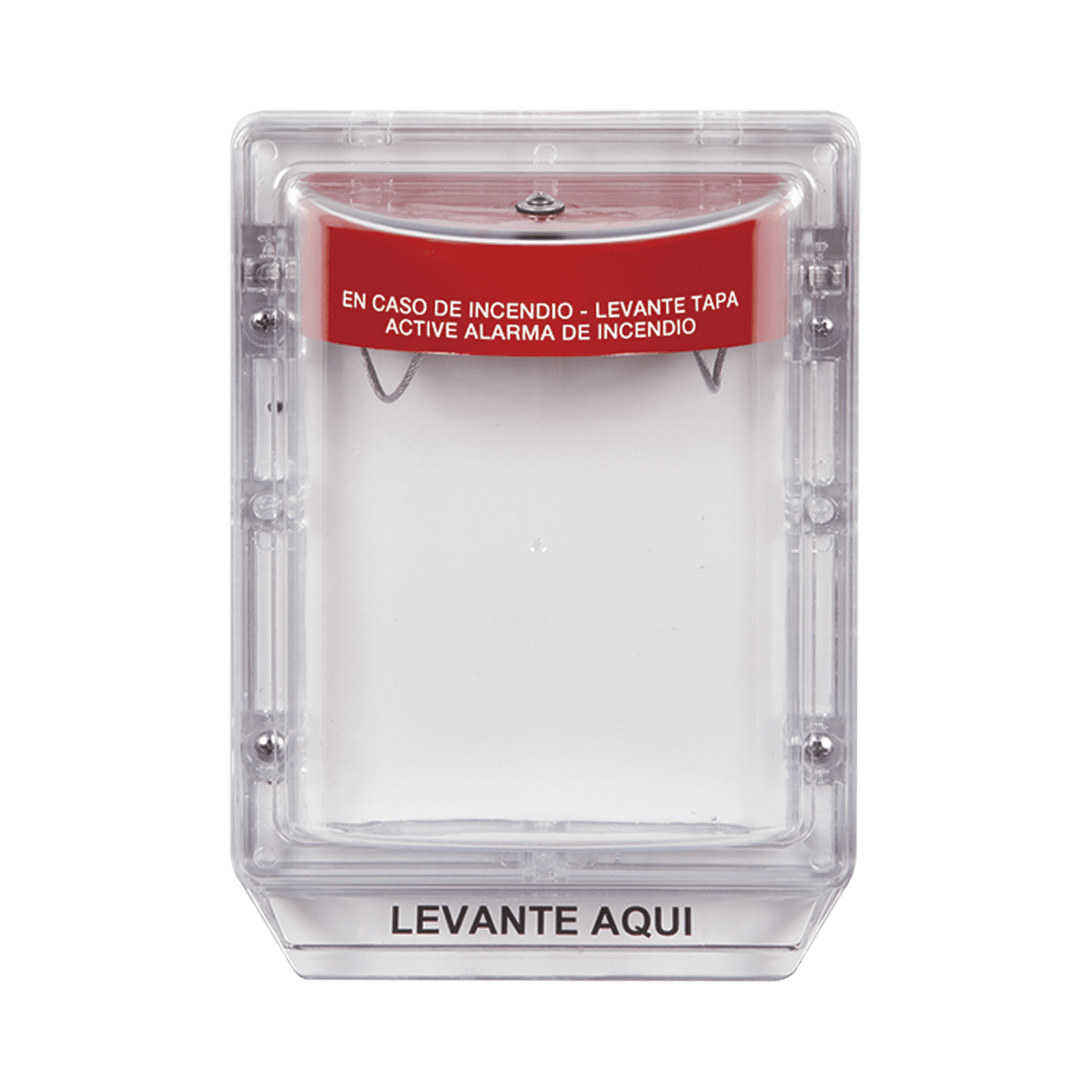 Cubierta Protectora de Policarbonato Serie Stopper II® , Con Bocina, Sin Espaciador, Montaje Empotrado, Etiqueta en Español STI-1100-ES - STI