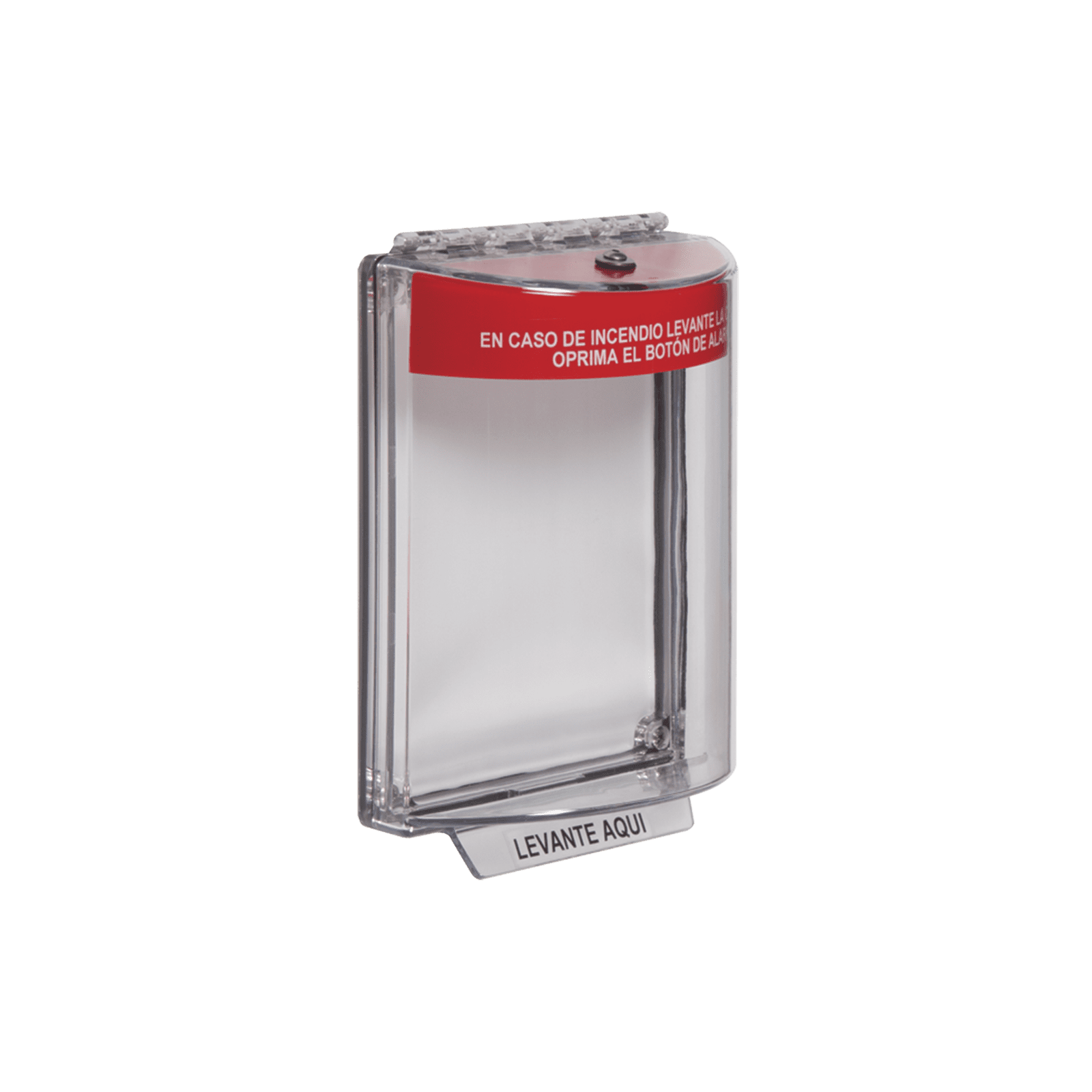 Cubierta Transparente Serie Universal Stopper®, Texto De Incendio En Español STI-13010FR-ES - STI