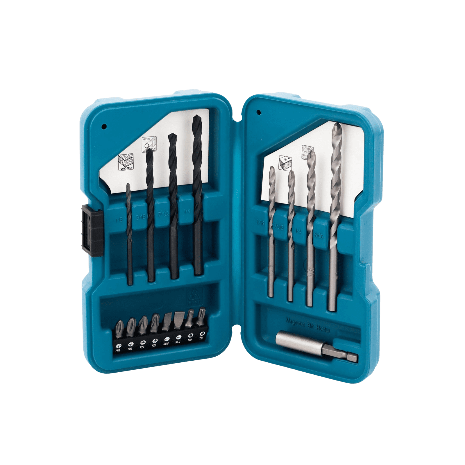 Juego de accesorios multipropósito 17 piezas para metal, concreto, madera y puntas para atornillar. D-45836 - MAKITA