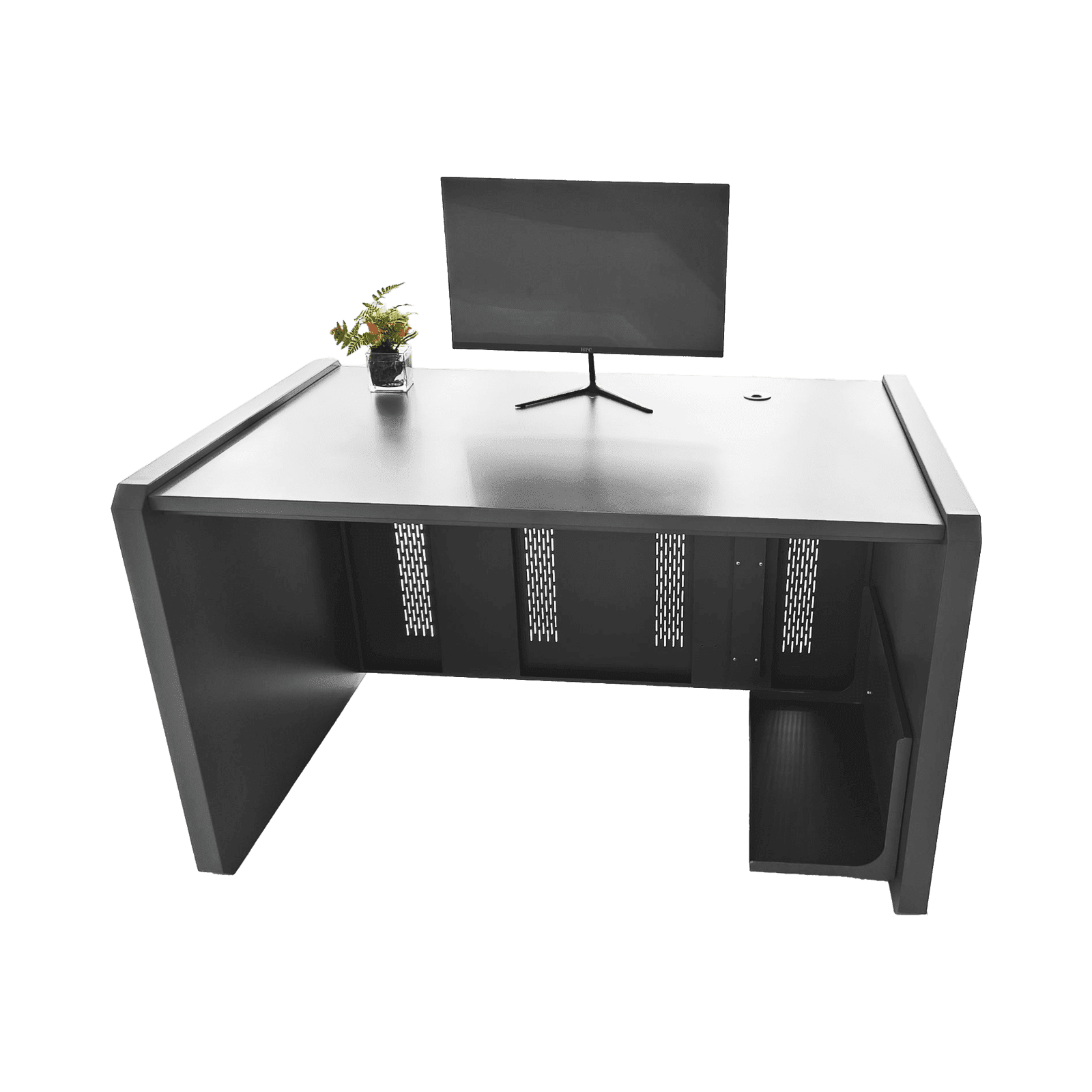 Escritorio Estación Mobiliaria Profesional de Monitoreo y Control / Videovigilancia / Acceso / Alarmas / Etc… / Metálica / Color Gris Oxford DESK01/B - EPCOM INDUSTRIAL