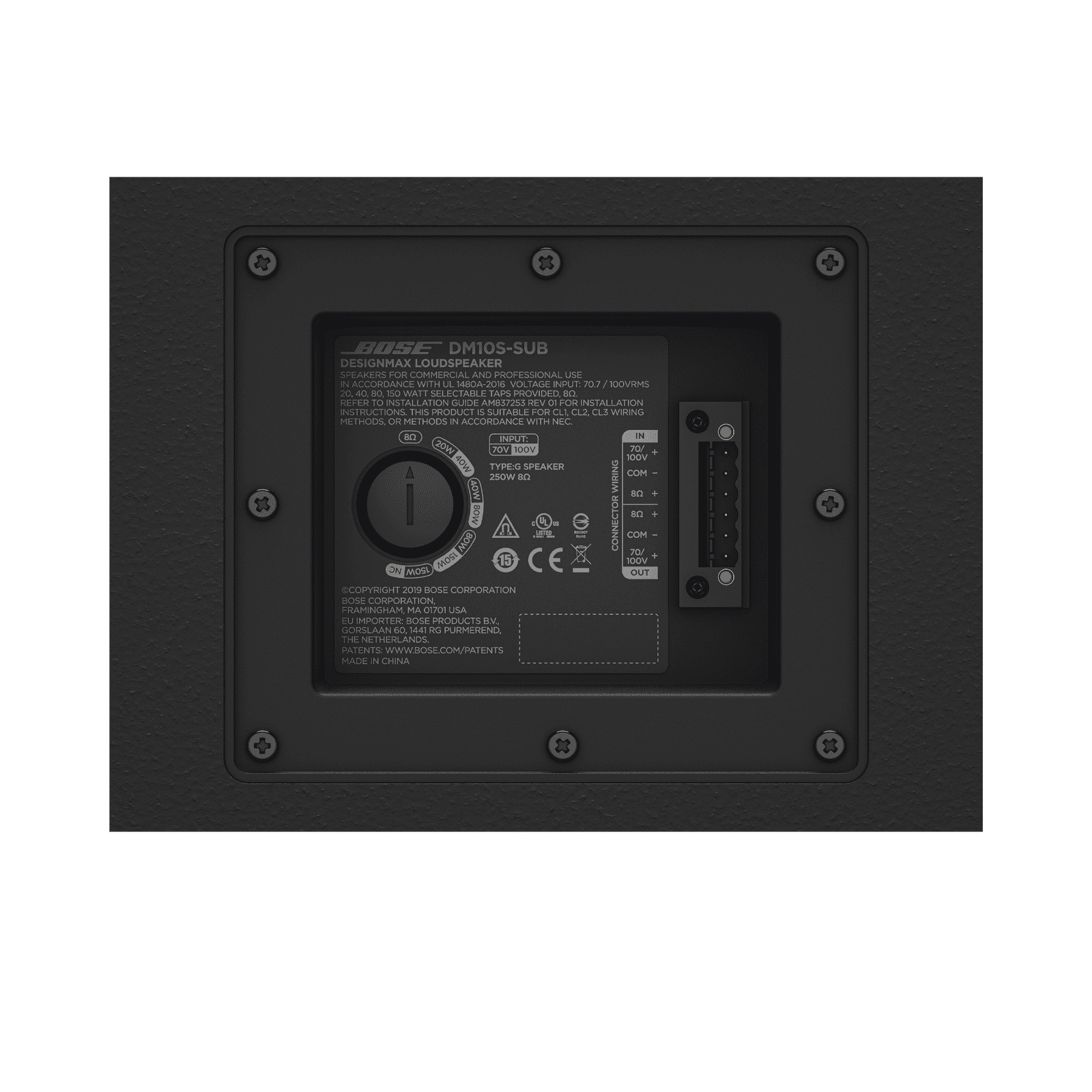 Subwoofer de Montaje en Pared | Designmax | 10in | 8ohms | 70/100V | Negro DM10S-SUB - BOSE PROFESSIONAL