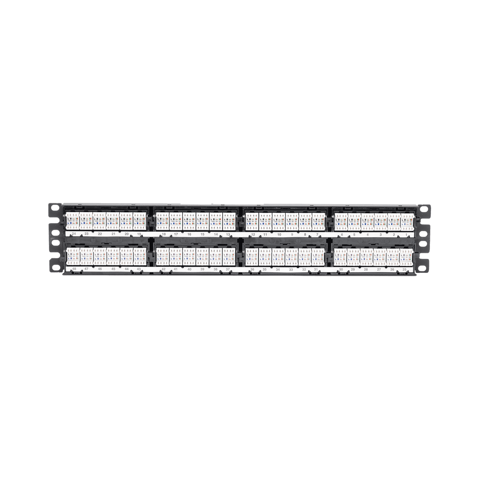 Panel de Parcheo de Impacto (110), Plano, Categoría 6, de 48 Puertos, 2UR DP48688TGY - PANDUIT