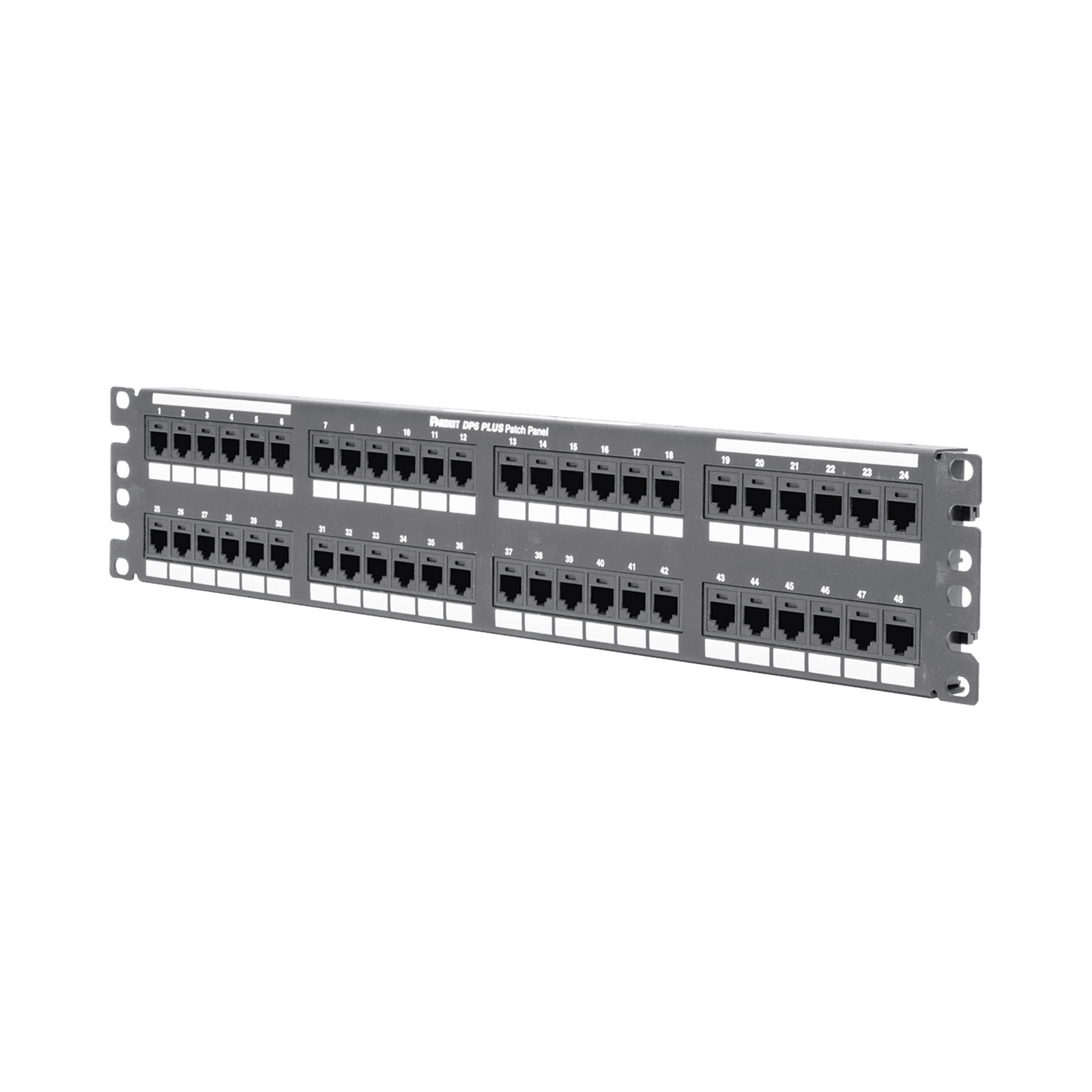 Panel de Parcheo de Impacto (110), Plano, Categoría 6, de 48 Puertos, 2UR DP48688TGY - PANDUIT
