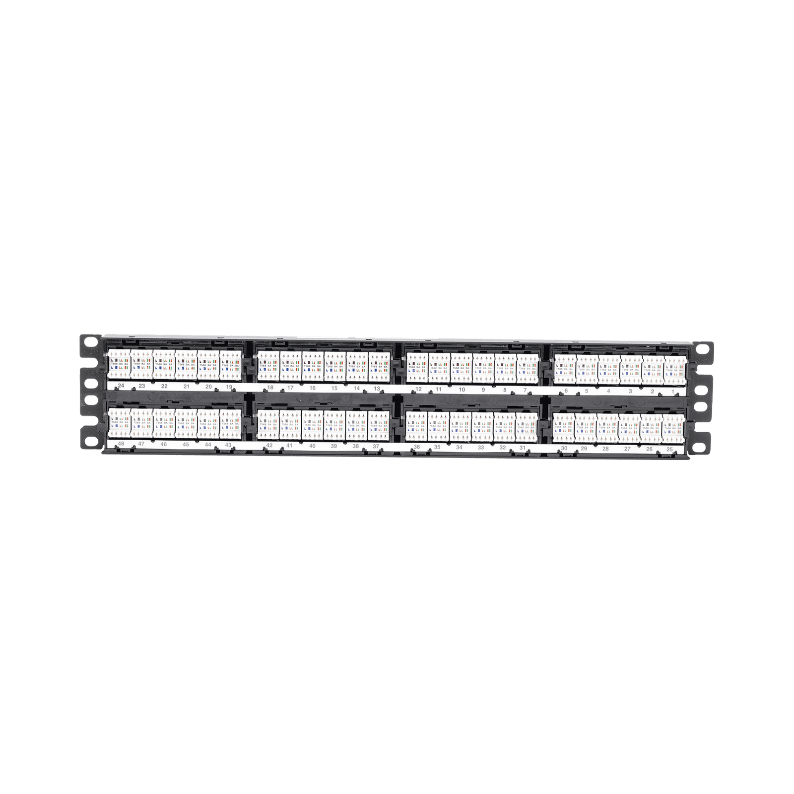 Panel de Parcheo de Impacto (110), Plano, Categoría 6A, de 48 Puertos, 2UR DP486X88TGY - PANDUIT