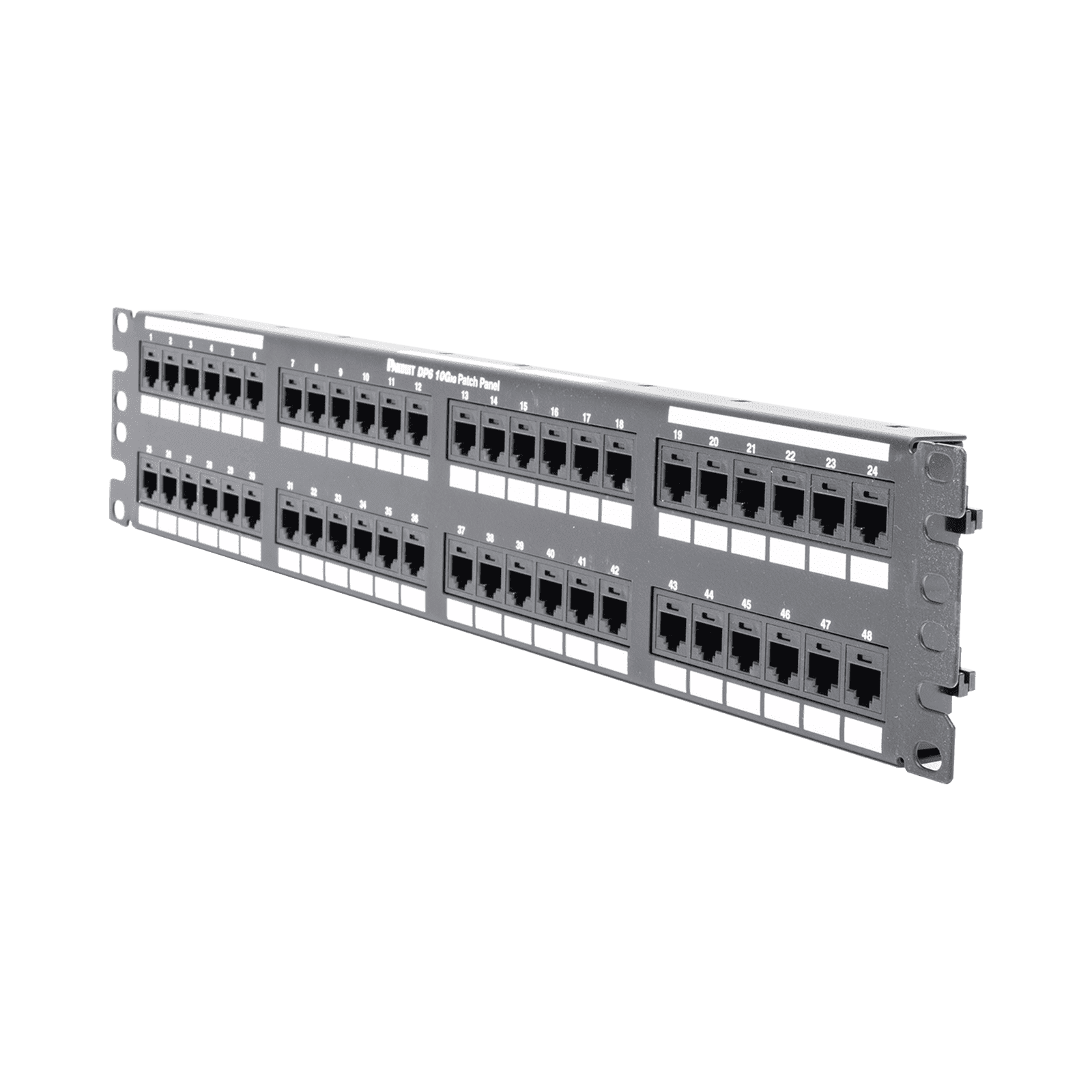 Panel de Parcheo de Impacto (110), Plano, Categoría 6A, de 48 Puertos, 2UR DP486X88TGY - PANDUIT