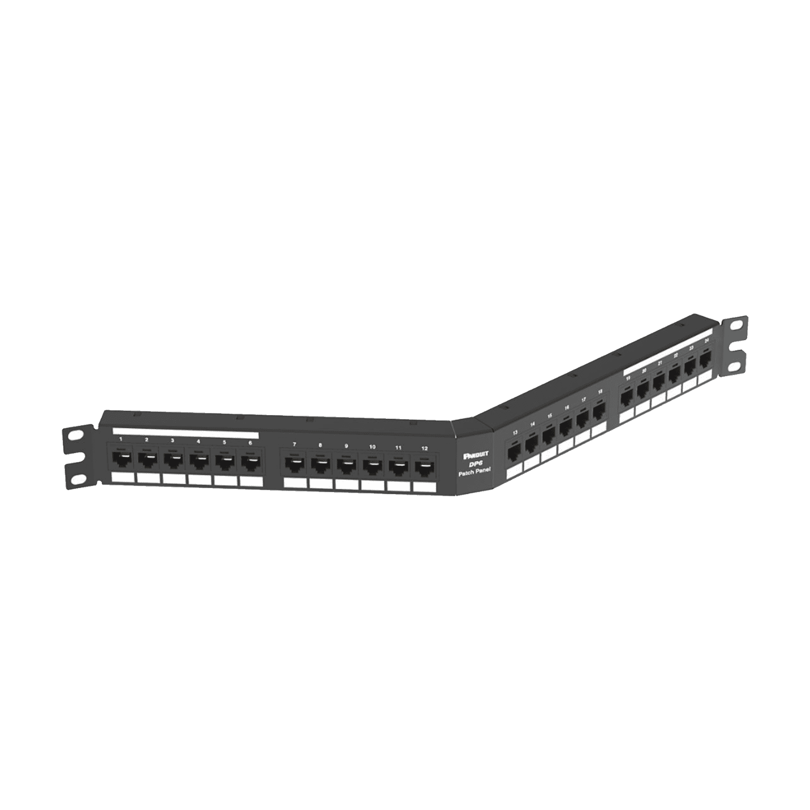 Panel de Parcheo de Impacto (110), Angulado, Categoría 6, de 24 Puertos, 1UR DPA24688TGY - PANDUIT