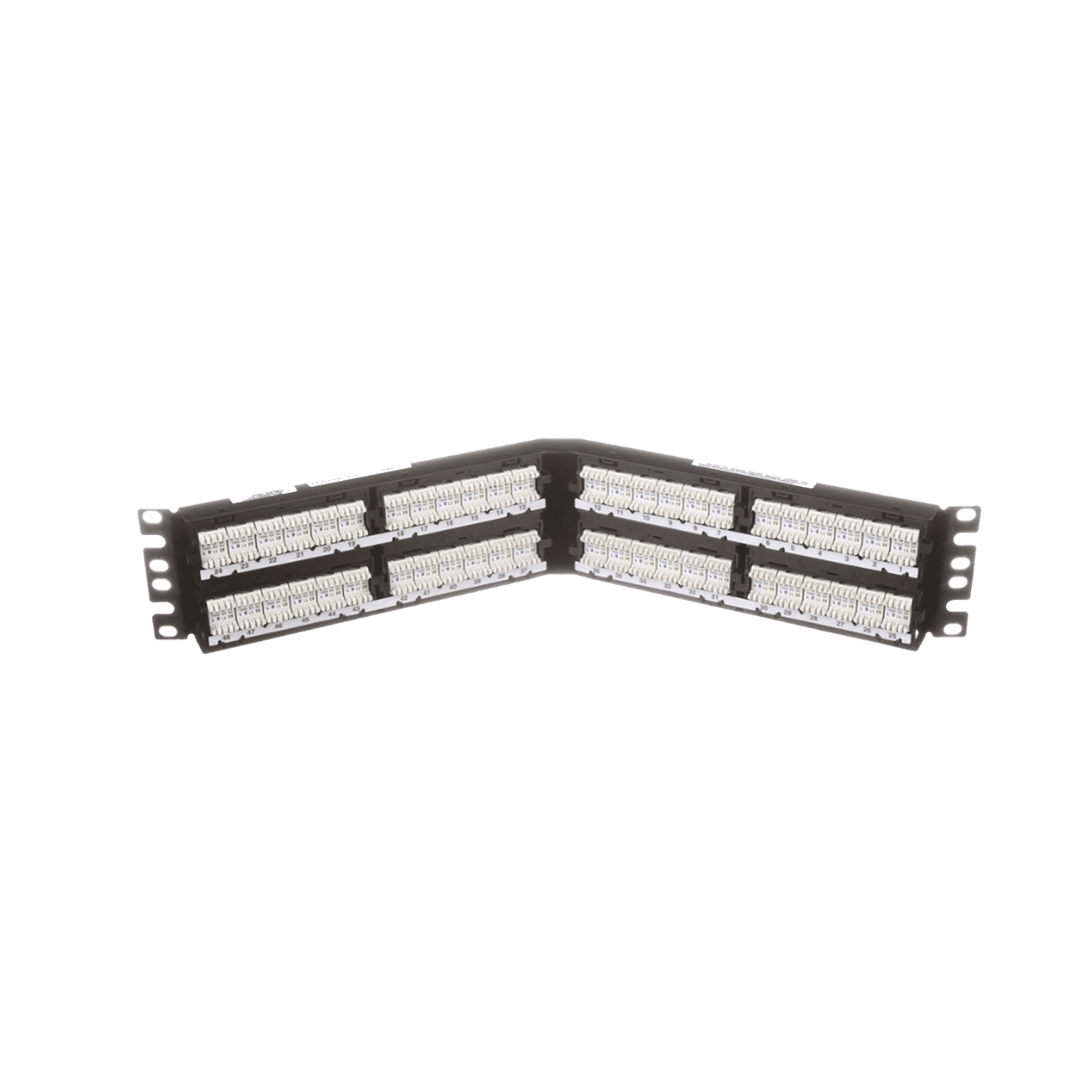 Panel de Parcheo de Impacto (110), Angulado, Categoría 6, de 48 Puertos, 2UR DPA48688TGY - PANDUIT