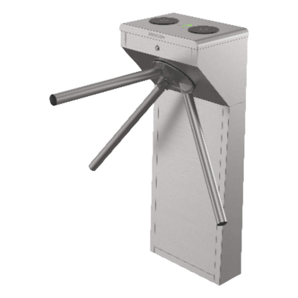 Torniquete Trípode Bidireccional de Acero Inoxidable SUS304 / 2 Millones MCBF  / Apertura en Caso de Emergencia / Integrable con cualquier Sistema de Control de Acceso / Indicadores LED de Entrada-Salida DS-K3G200LX-R/DM55