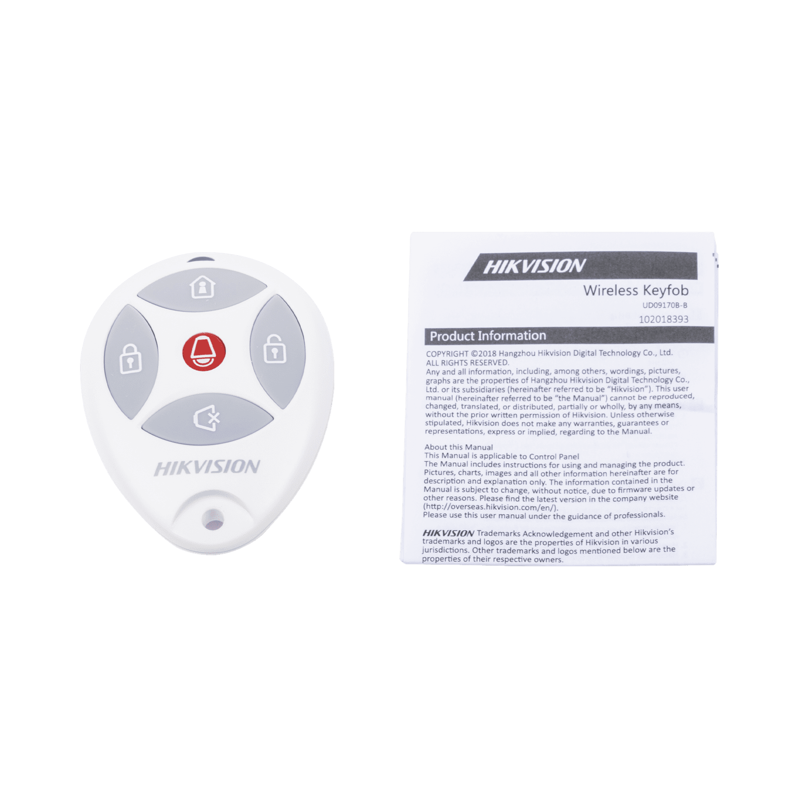 (AX HUB) Control Remoto tipo Llavero con 5 Botones y Led Indicador DS-19K00-Y - HIKVISION
