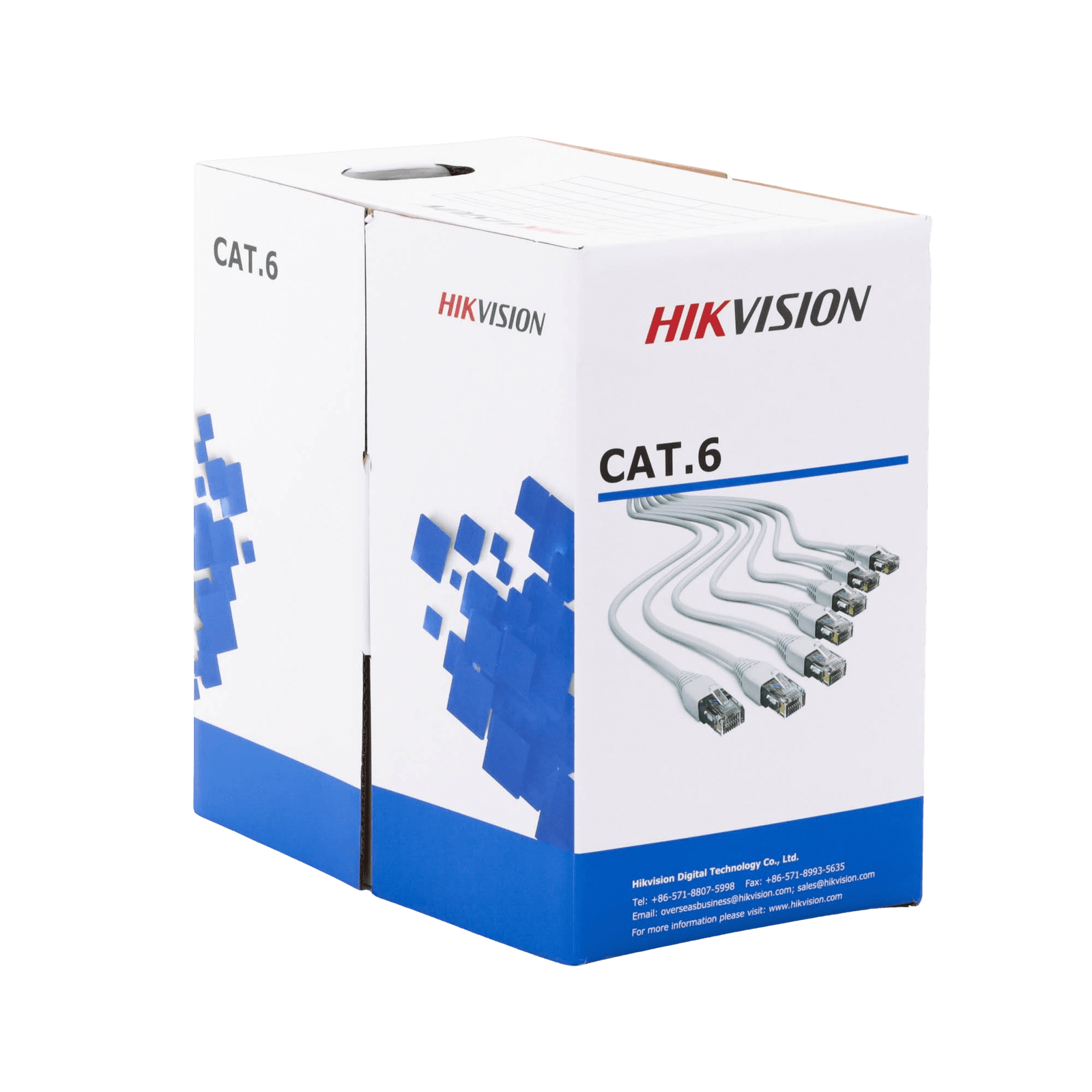 Bobina de Cable de 305 m (1000 ft) Cat 6 / 100% Cobre / Color Blanco / Uso en Interior / PVC DS-1LN6-UE-W - HIKVISION