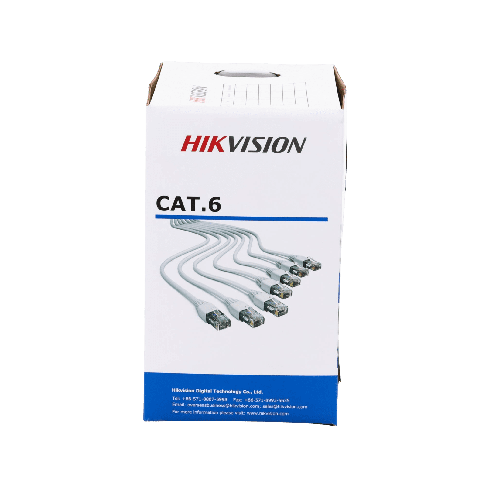 Bobina de Cable de 305 m (1000 ft) Cat 6 / 100% Cobre / Color Blanco / Uso en Interior / PVC DS-1LN6-UE-W - HIKVISION