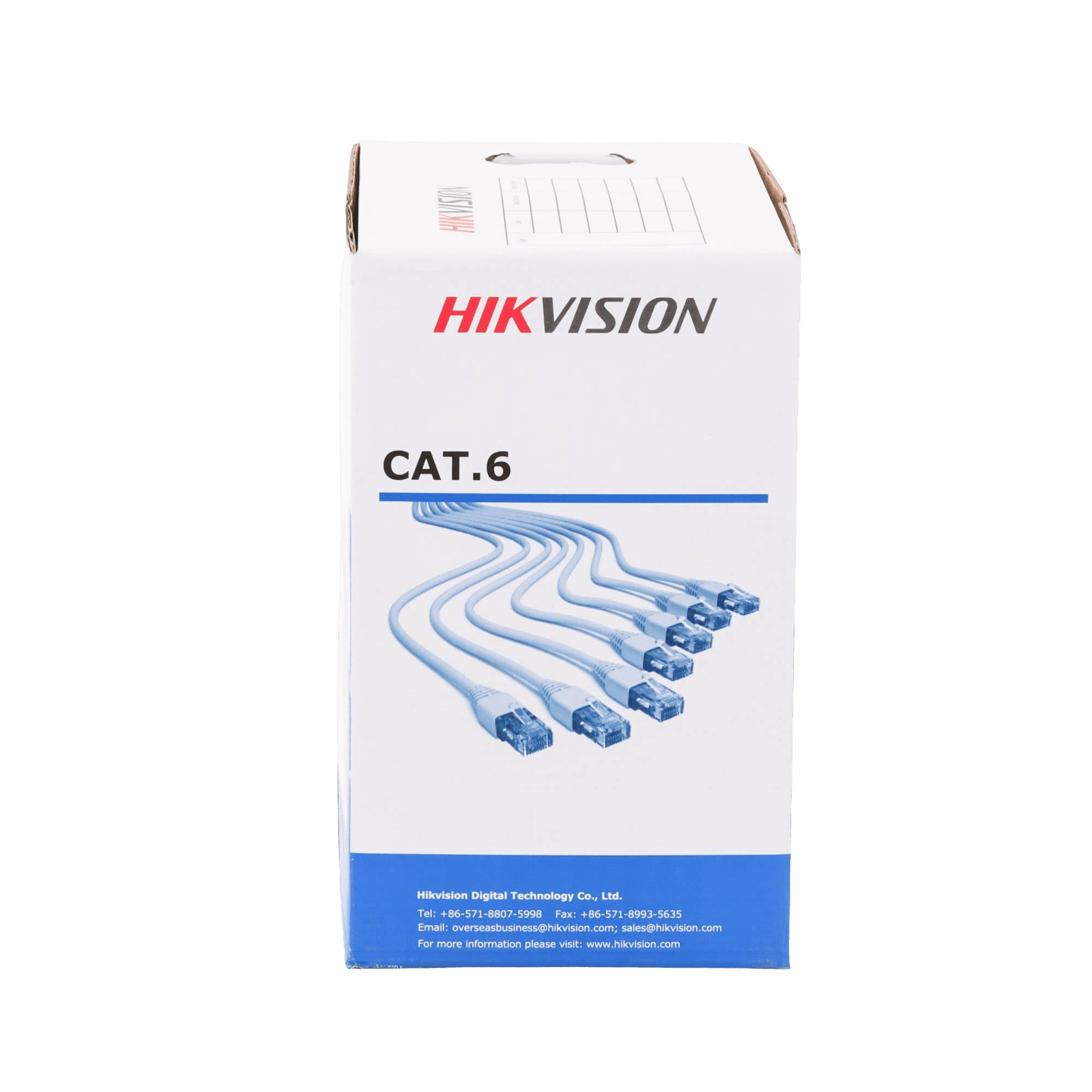 Bobina de Cable de 305 m (1000 ft) Cat 6 / 100% Cobre / Color Azul / Uso en Interior / PVC DS-1LN6-UE-WB - HIKVISION