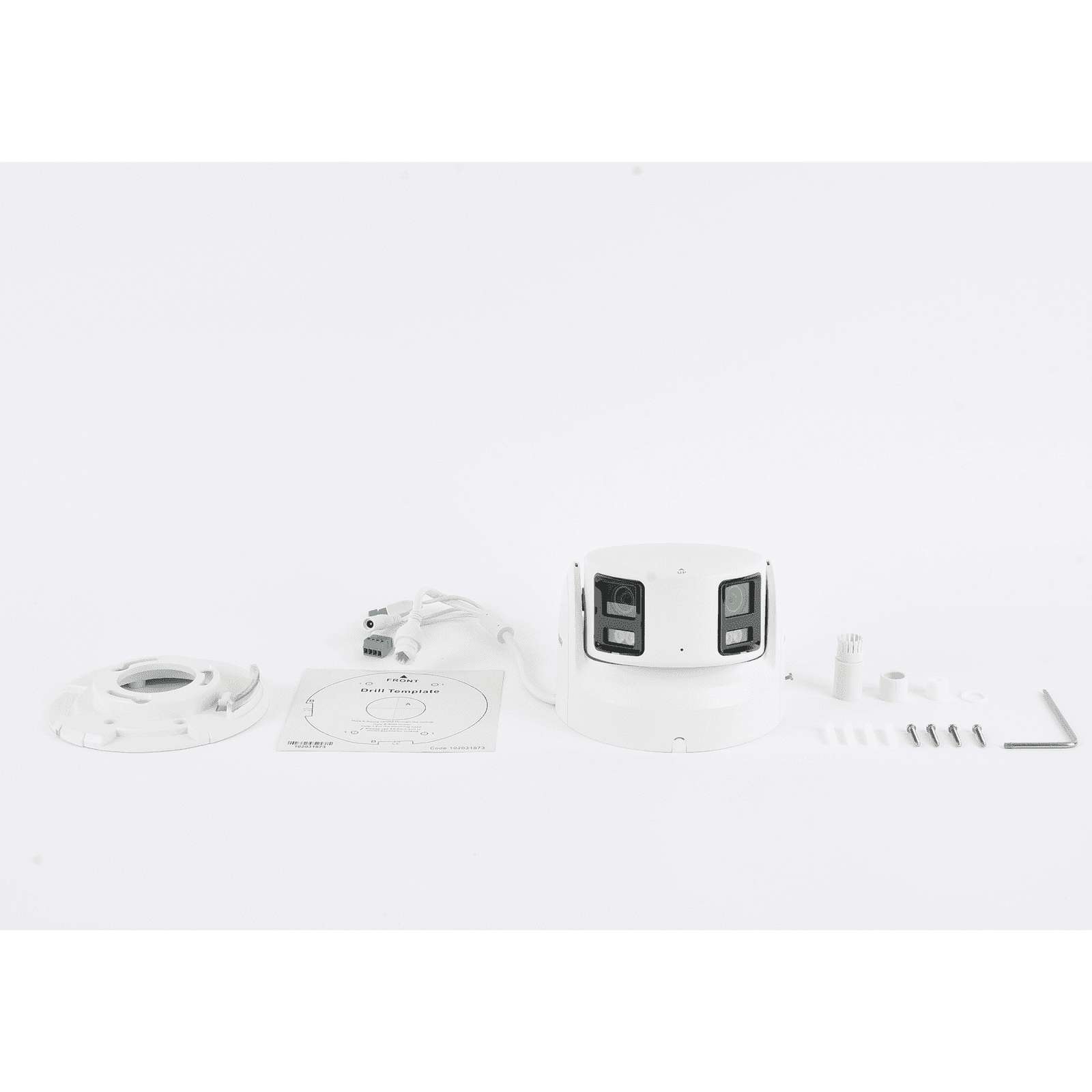 [ PROTECCIÓN ACTIVA ] Turret IP Panorámica 8 Megapíxel / 2 Lentes 4 mm (180°) / Imagen a Color 24/7 (ColorVu) / PoE / WDR 130° / IP67 / ACUSENSE / Luz Estroboscópica y Alarma Audible / 30 mts Luz Blanca / Micro SD DS-2CD2387G2P-LSU/SL(C) - HIKVISION