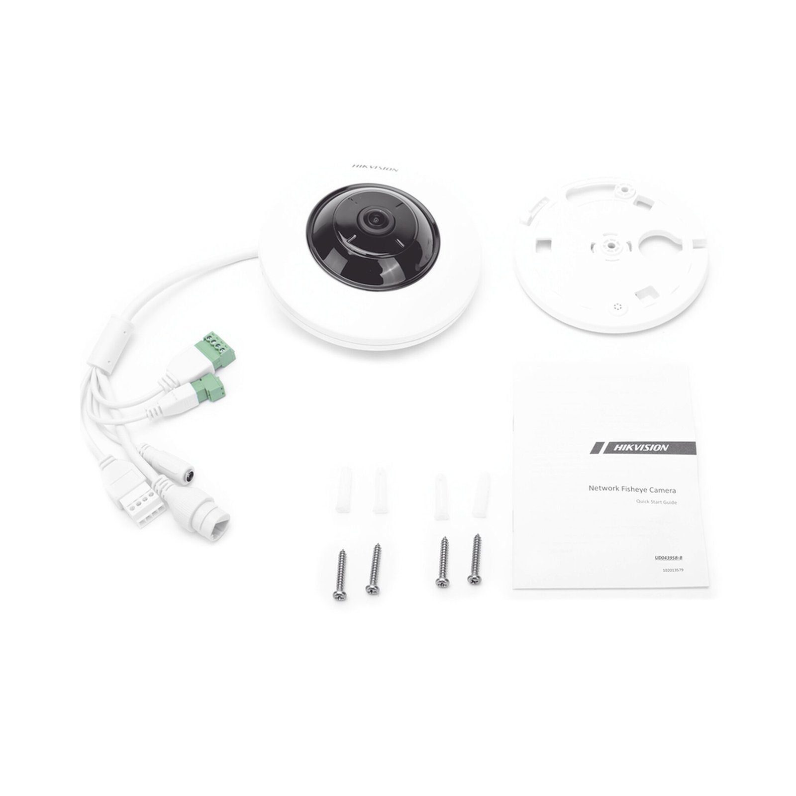 Mini Fisheye IP 5 Megapixel / Panorámica 180° – 360° / Microfono Integrado / 8 mts IR / Uso en Interior / PoE / Múltiples Vistas por iVMS-4200 / Alarmas I/O / Micro SD DS-2CD2955G0-ISU - HIKVISION