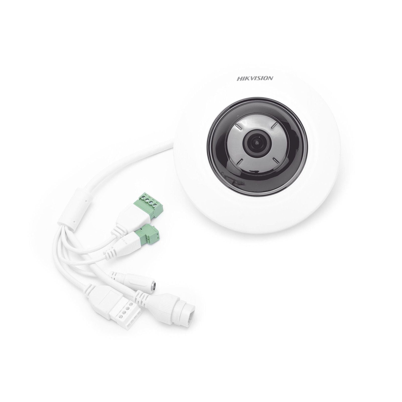 Mini Fisheye IP 5 Megapixel / Panorámica 180° – 360° / Microfono Integrado / 8 mts IR / Uso en Interior / PoE / Múltiples Vistas por iVMS-4200 / Alarmas I/O / Micro SD DS-2CD2955G0-ISU - HIKVISION