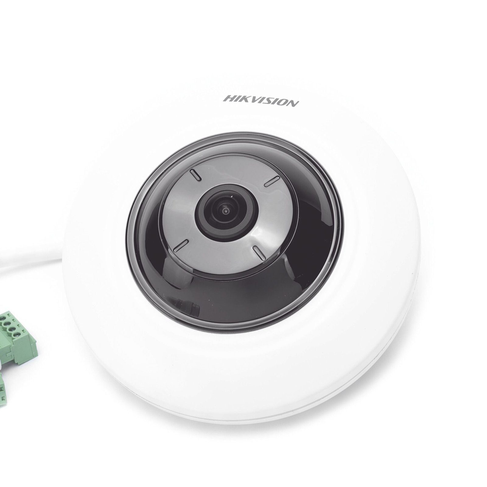 Mini Fisheye IP 5 Megapixel / Panorámica 180° – 360° / Microfono Integrado / 8 mts IR / Uso en Interior / PoE / Múltiples Vistas por iVMS-4200 / Alarmas I/O / Micro SD DS-2CD2955G0-ISU - HIKVISION