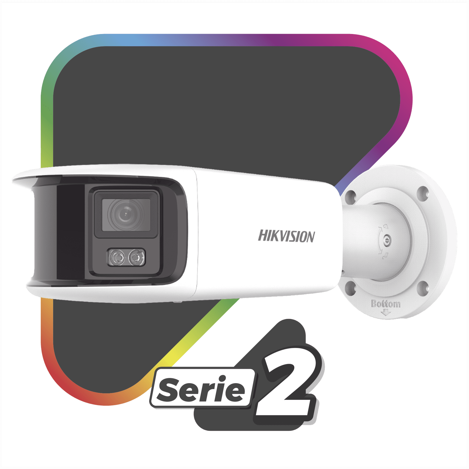 [ PROTECCIÓN ACTIVA ] Bala IP Panorámica 8 Megapixel (4K) / 2 Lentes 4 mm (180°) / Imagen a Color 24/7 (ColorVu) / PoE / WDR 130° / IP67 / ACUSENSE / Luz Estroboscópica y Alarma Audible / 40 mts Luz Blanca / Micro SD DS-2CD2T87G2-PLSU/SL(C) - HIKVISION
