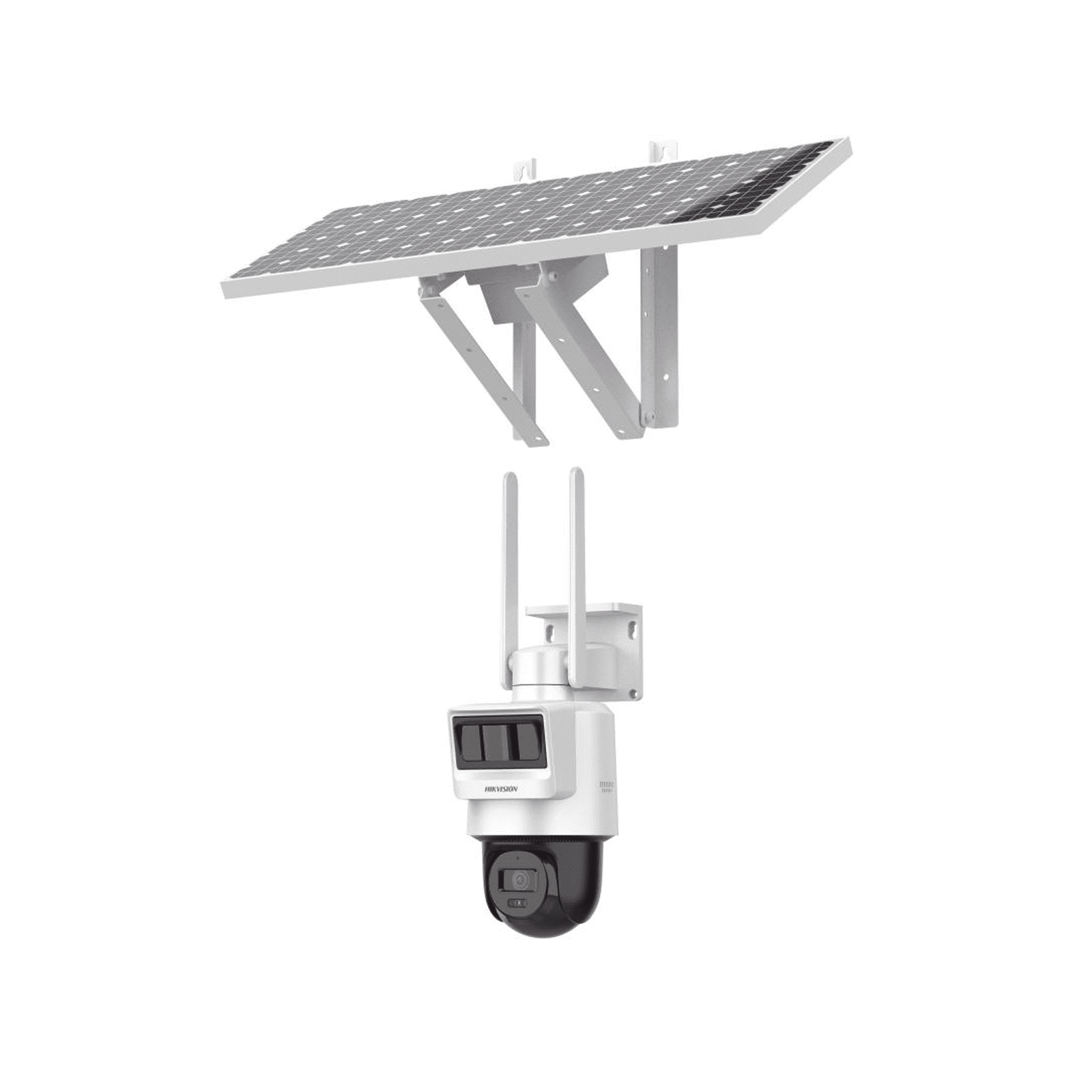 Kit Solar IP All in One / Doble Detección (Radar + PIR) / PT IP 4 Megapixel / Lente 4 mm / Panel Solar / Batería de Respaldo de Litio 50.76Wh (Hasta 1.5 días) / Conexión 4G / Audio de Dos Vías / Accesorios de Inst. / Dir DS-2DE2C400IWG-K/4G/C05S10/LA - HIKVISION