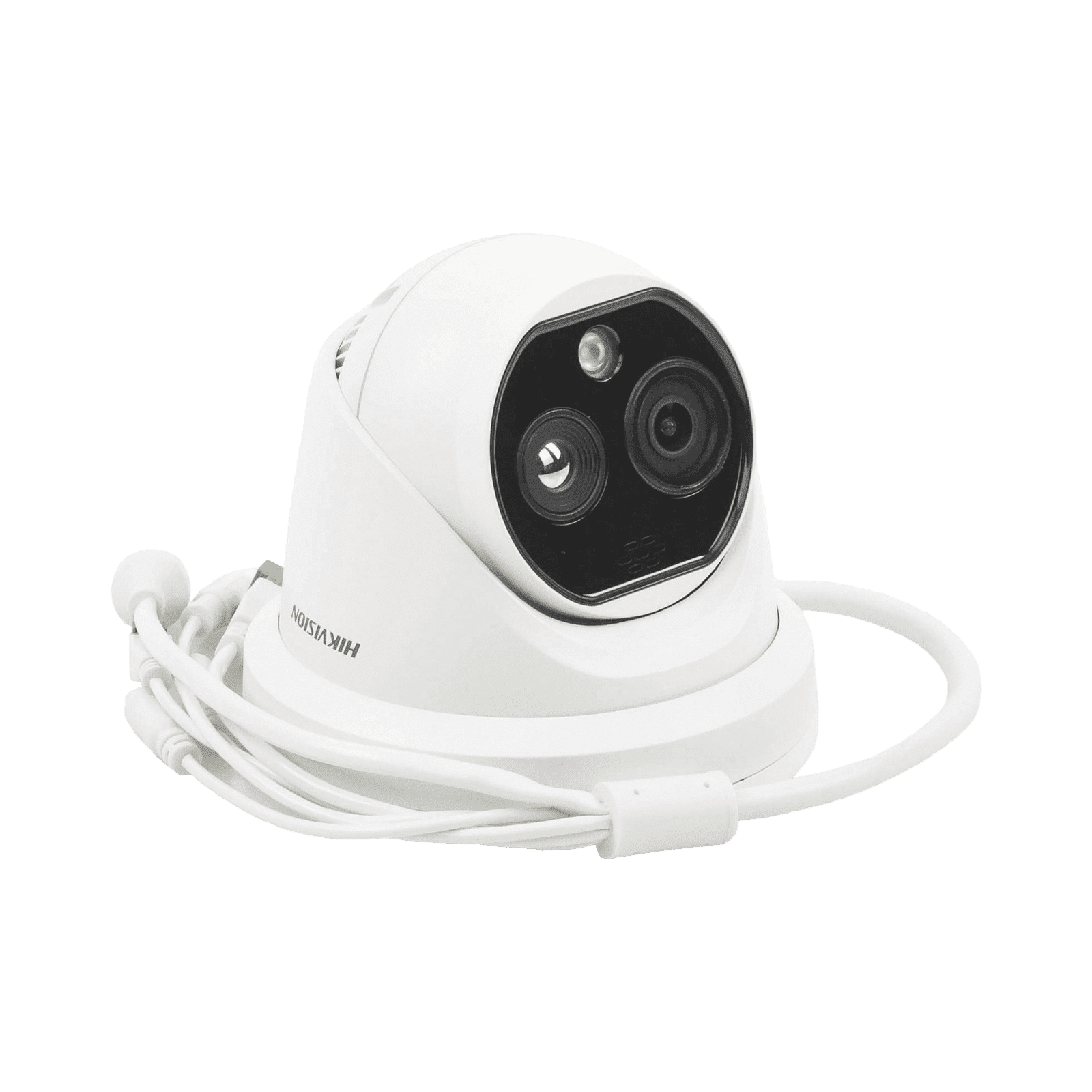 Turret IP Dual / Térmica 1.8 mm (160 x 120) / Óptico 2 mm (4 Megapixel) / Detección de Personas 53 mts / 15 mts IR / Exterior IP67 / PoE / Termométrica / Detección de Temperatura / Sirena y Luz / Micro SD 32 GB Incluida DS-2TD1217-2/QA - HIKVISION