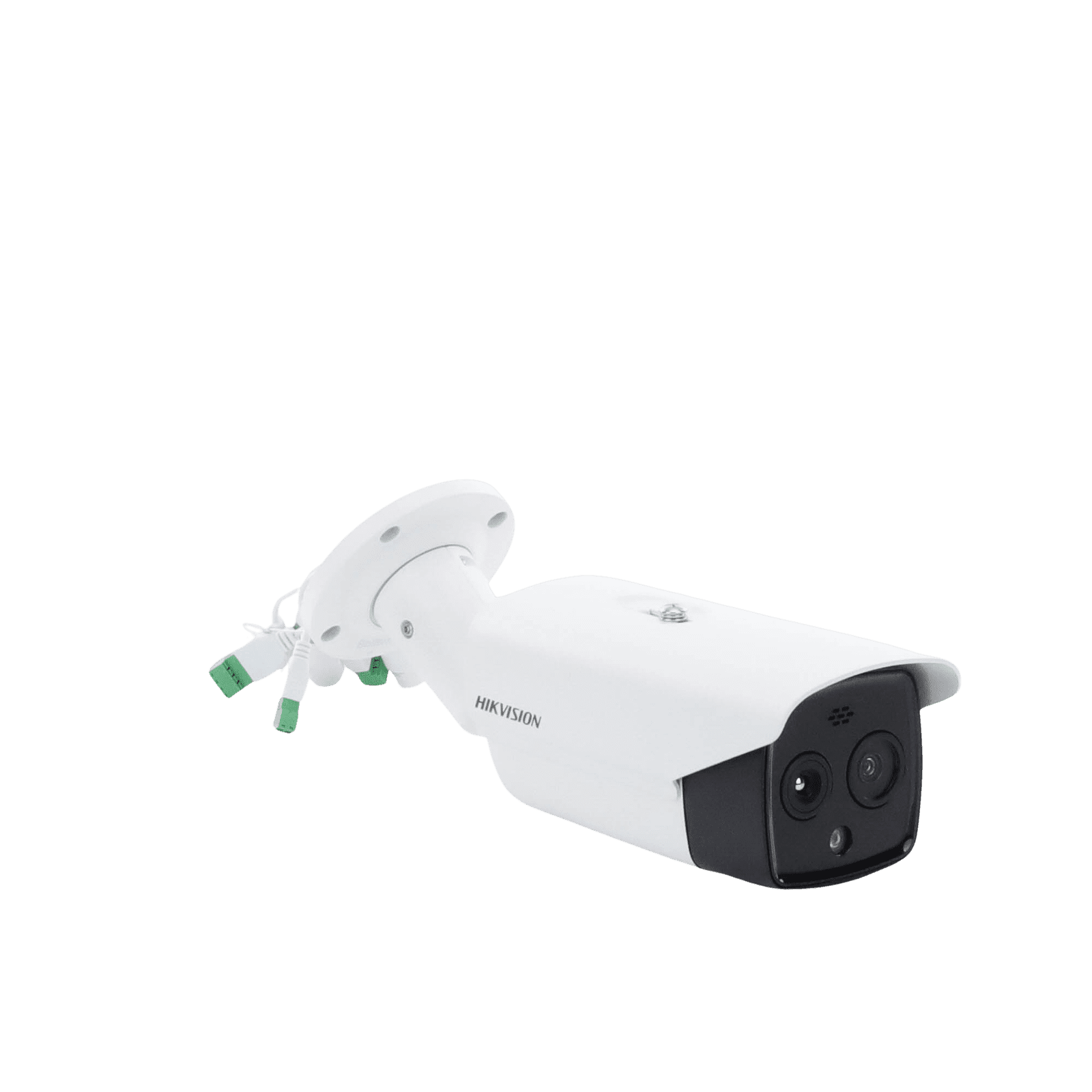 Bala IP Dual / Térmica 6.9 mm (256 x 192) / Óptico 6.4 mm (4 Megapixel) / 30 mts IR / Exterior IP67 / PoE / Termométrica / Detección de Temperatura / Sirena y Luz Intermitente Integrada / Micro SD DS-2TD2628-7/QA - HIKVISION